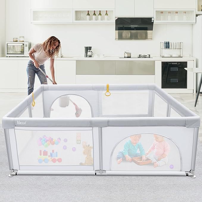 Baby playpen, Play pens for Babies and Toddlers, 71x59x27 Inches Extra Large Play Yard with Gates... | Amazon (US)