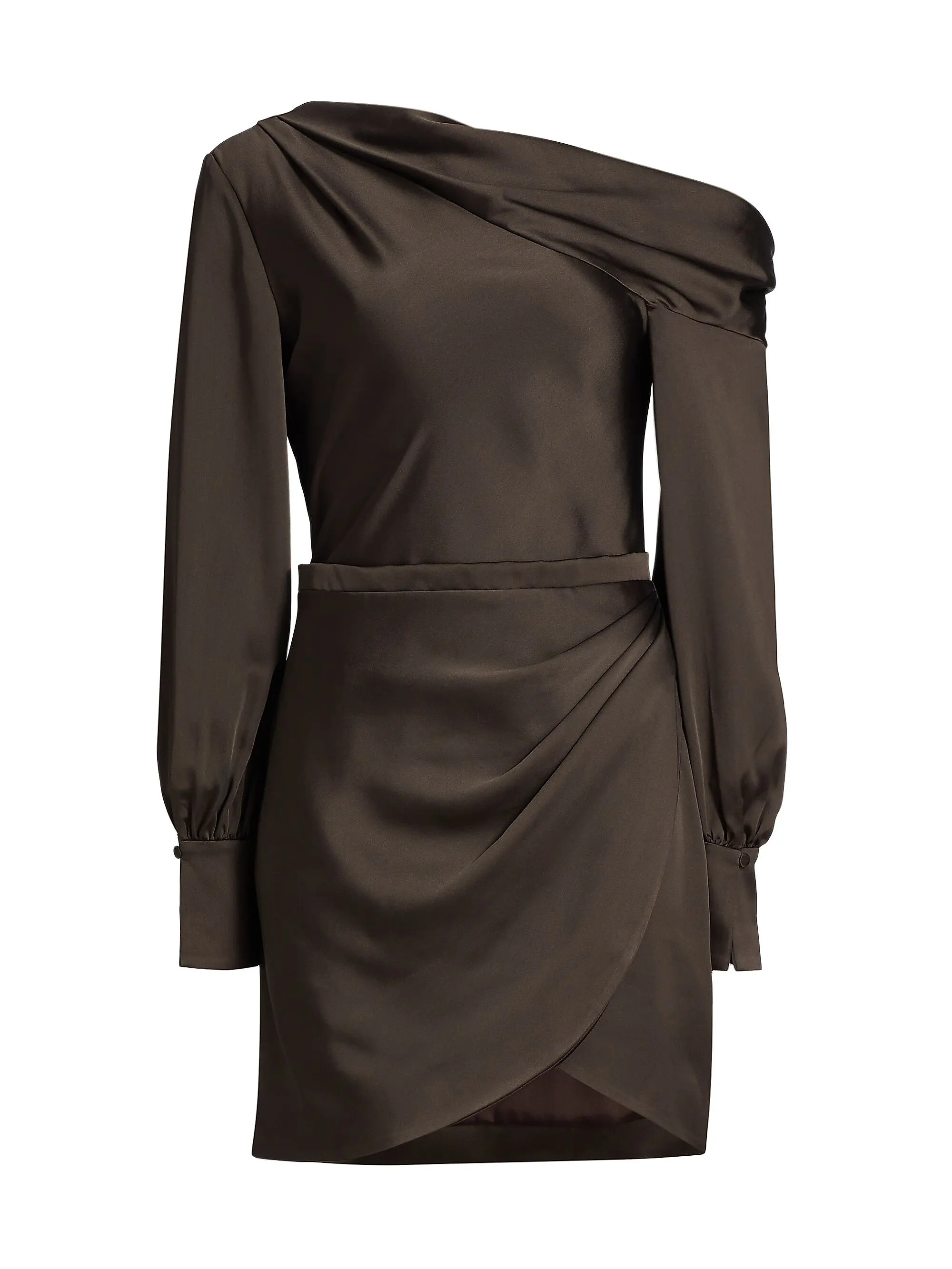 SIMKHAI Cameron Satin One-Shoulder Minidress | Saks Fifth Avenue | Saks Fifth Avenue