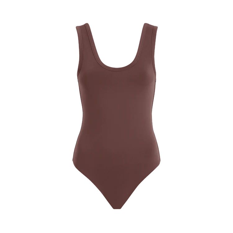 Seamless Scoop Tank Bodysuit | Coffee | nuuds