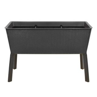44.5 in. W x 15.25 in. H Easy Grow Elevated Resin Garden Bed Large | The Home Depot