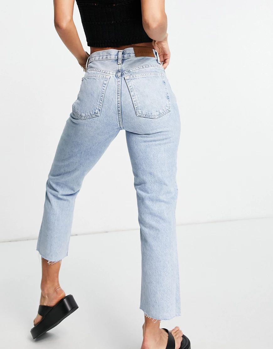 Topshop editor jeans with raw hems in bleach-Blue | ASOS (Global)