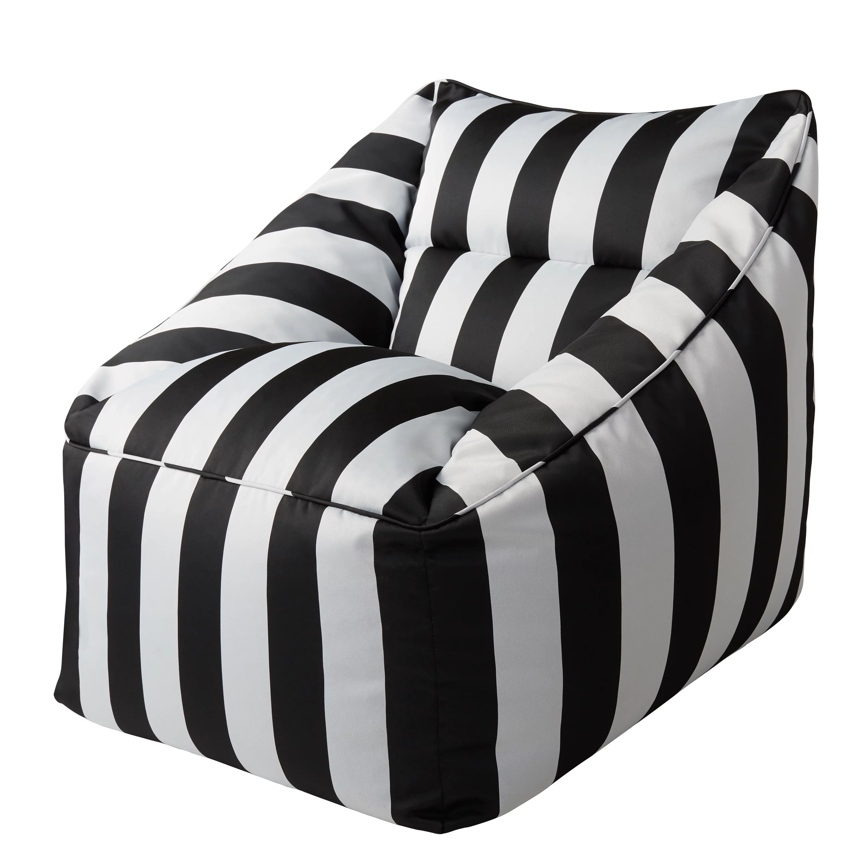 Better Homes & Gardens Dream Bean Patio Bean Bag Chair, Black and White Cabana Stripes - Walmart.... | Walmart (US)
