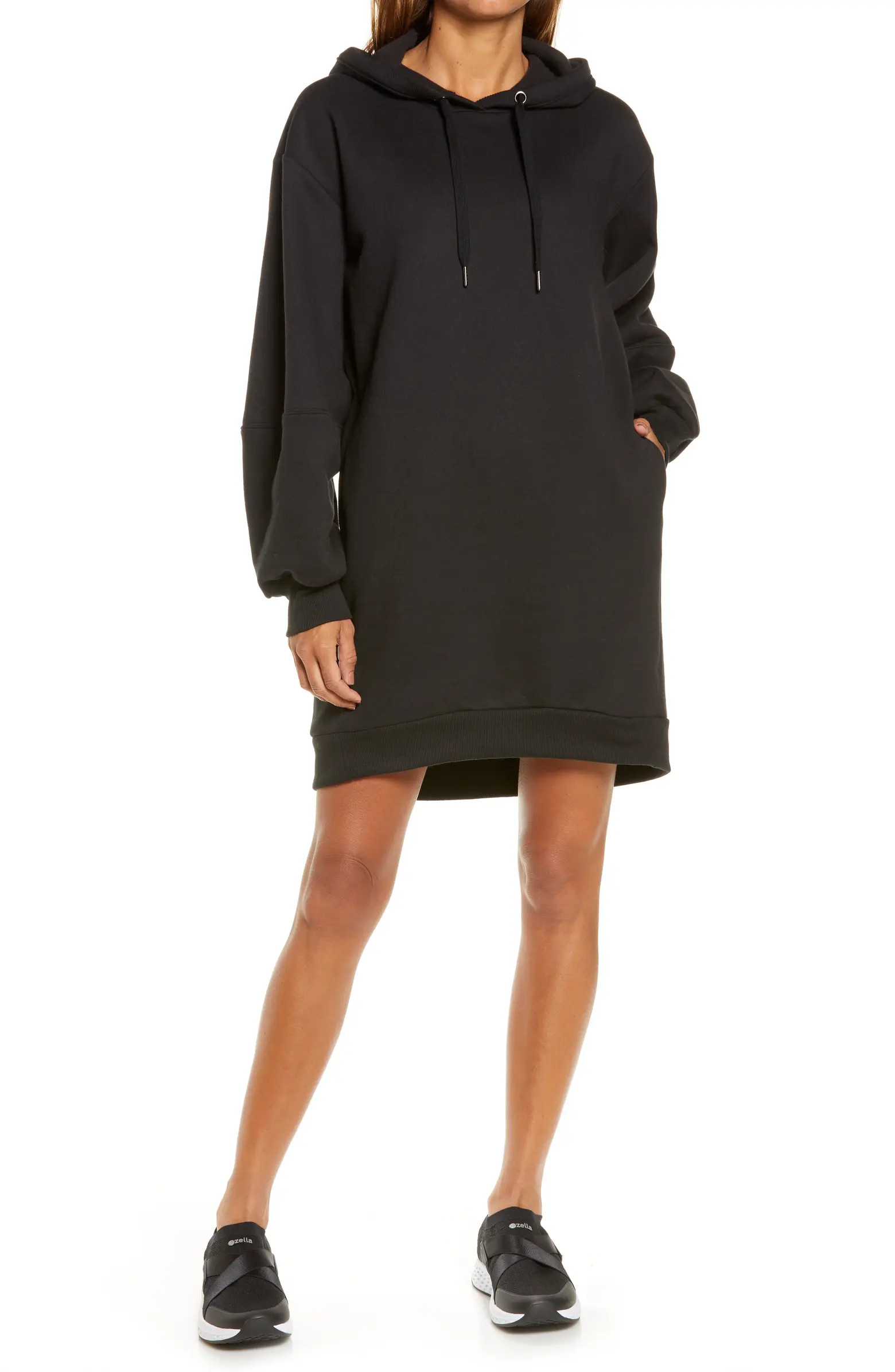 Cara Long Sleeve Fleece Hoodie Dress | Nordstrom