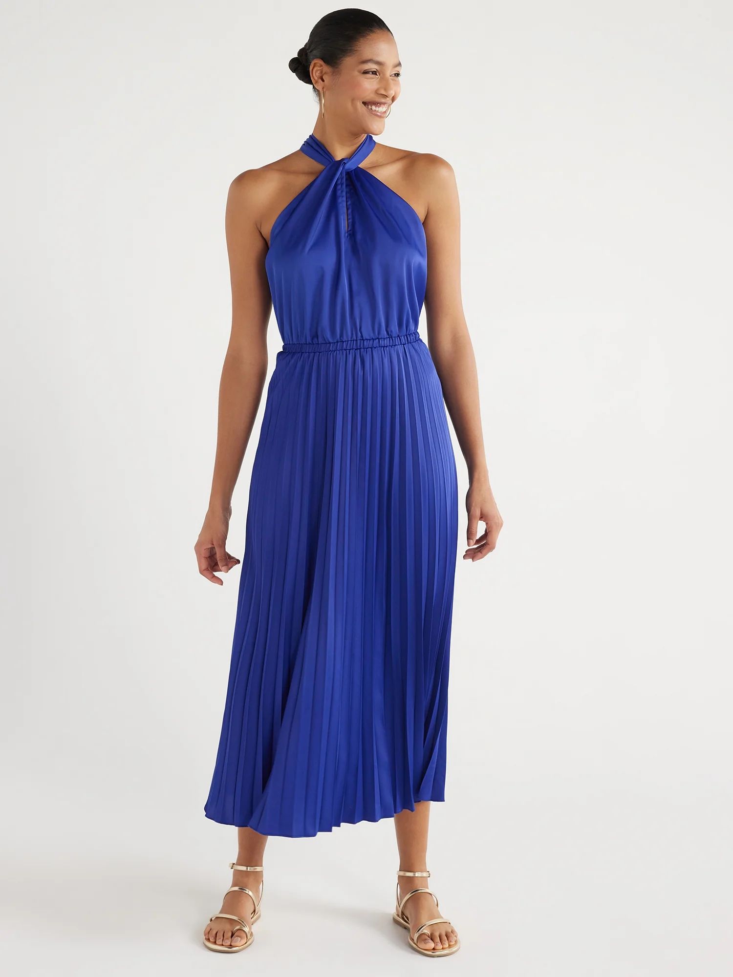 Scoop Women’s Wow Halter Neck Dress, Sizes XS-XXL | Walmart (US)