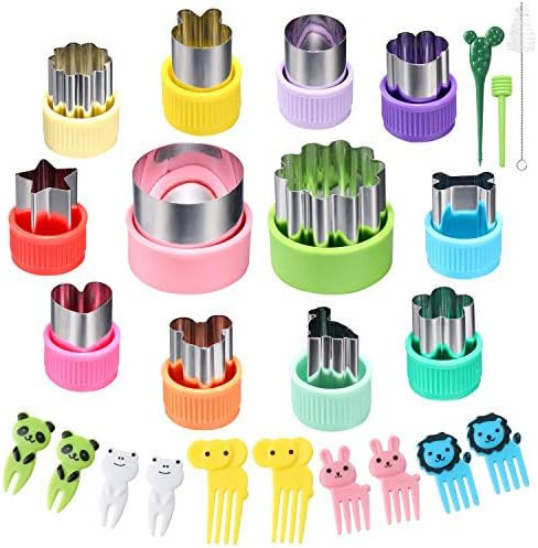Amazon.com: 12 pcs Mini Cookie Cutters Vegetable Cutter Shapes Sets Fruit Stamps Mold: Home & Kit... | Amazon (US)