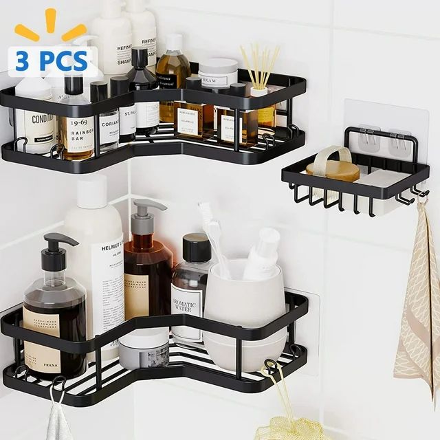 PHANCIR 3 PCS Corner Shower Caddy Shower Organizer, 2 Tier Self-Adhesive Bathroom Organizer Showe... | Walmart (US)