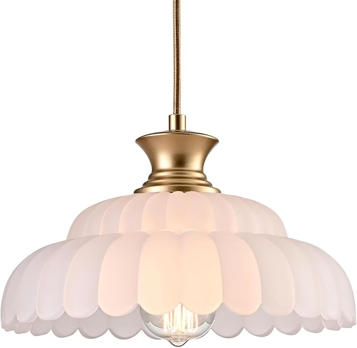 HYDELITE Vintage Frosted Glass Pendant Lights Kitchen Island Lighting Fixtures Over The Kitchen S... | Amazon (US)