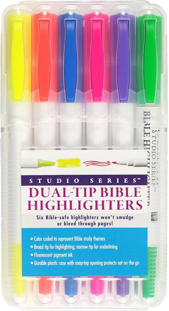 Bible Dual-Tip Highlighters (6-piece Set) | Amazon (US)