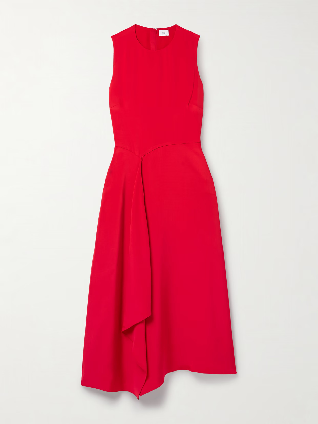 Adam Lippes - Lynn Draped Silk-crepe Midi Dress - Red | NET-A-PORTER (US)