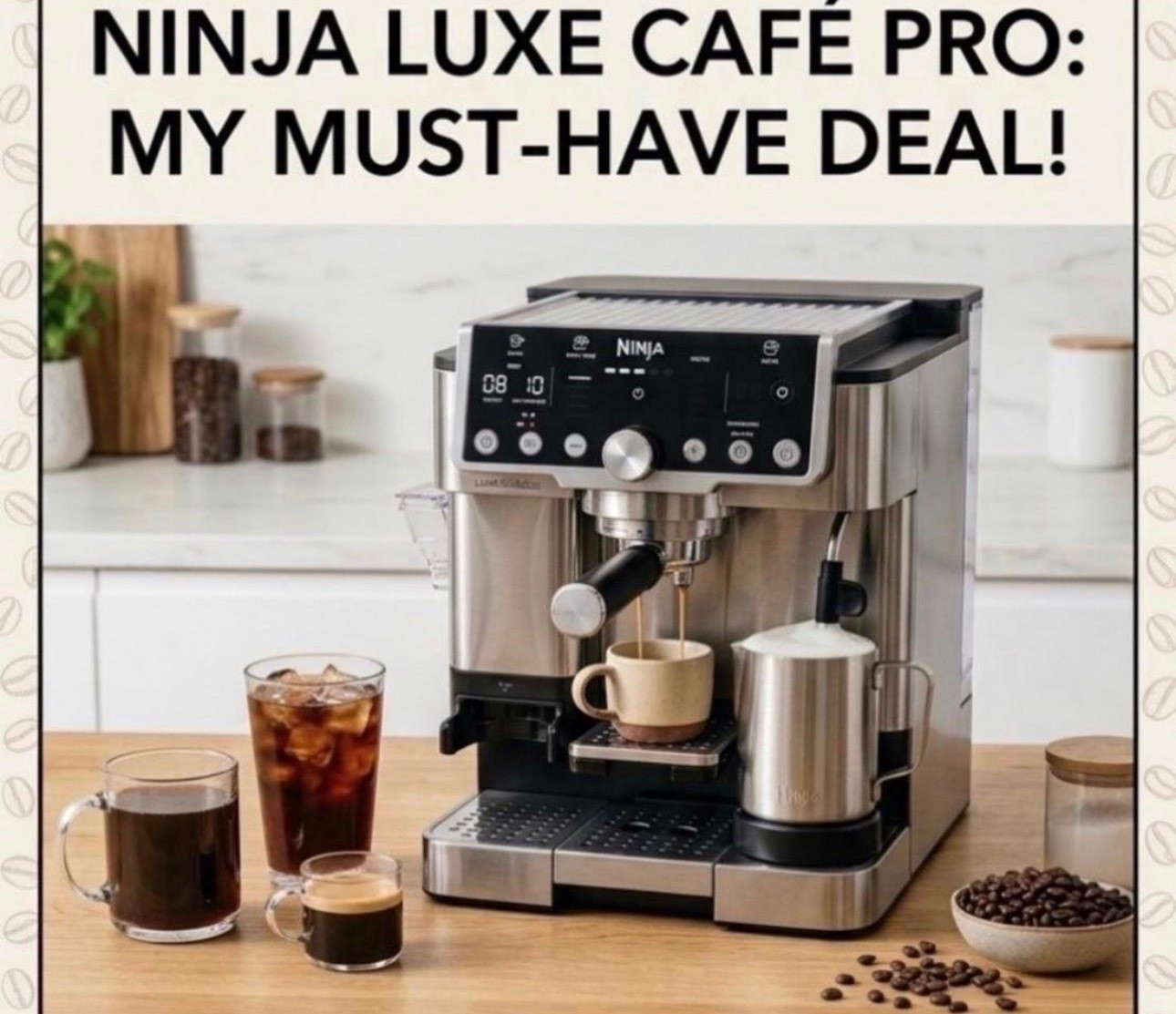Prime Day is over but there are still some really cool opportunities to get a good deal on these Espresso machines! 
Let's do the math: if you spend $7 a day on iced lattes, this machine pays for itself in less than 3 months. It's an automatic espresso machine, drip coffee maker, and cold brewer ALL IN ONE. Plus, the built-in grinder and hands-free milk frother give you perfect barista-grade microfoam at the touch of a button.

@mrscharneld #LTKhome #NinjaLuxe #EspressoMachine #CoffeeBar #PrimeDayDeals #AmazonHome #CoffeeLovers #KitchenInspiration #AmazonPrimeDay