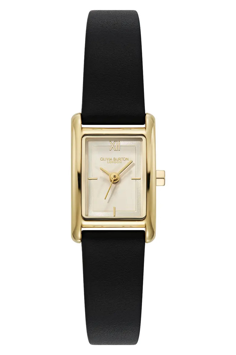 Petit Grove Tank Leather Strap Watch, 16mm x 24mm (Women) | Nordstrom | Nordstrom