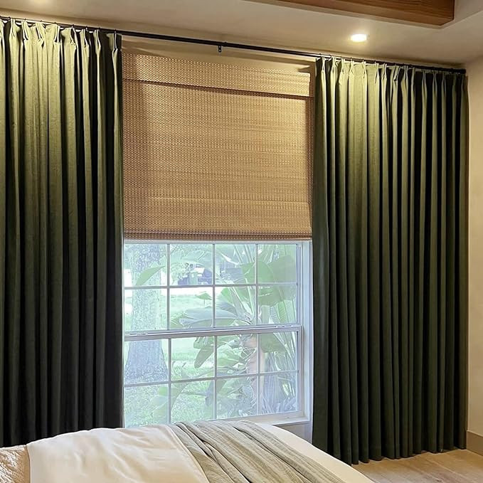 TWOPAGES Isabella Cotton Polyester Linen Look Custom Curtain Drapery for Living Room, Bedroom, 1 ... | Amazon (US)