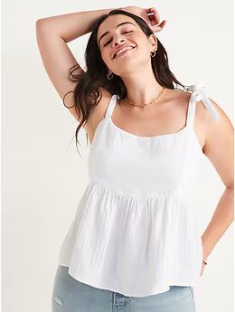 Tie-Shoulder Waist-Defined Swing Cami Blouse for Women | Old Navy (US)