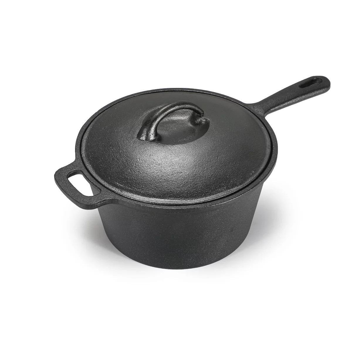 COMMERCIAL CHEF Pre-Seasoned Cast Iron 2.0 Qt Saucepan with Lid, Black | Target