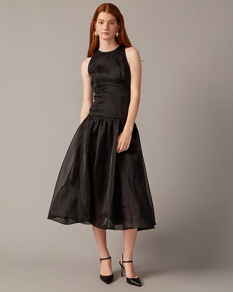 Collection bubble-skirt drop-waist dress in organza | J. Crew US