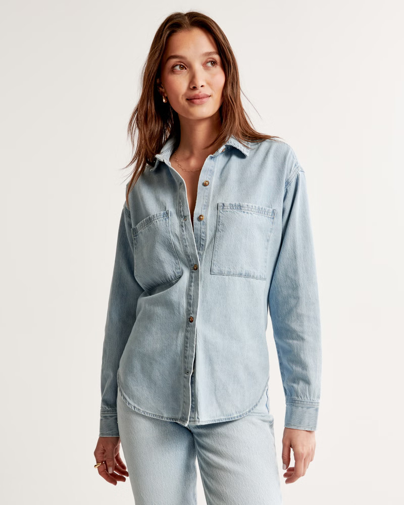 Oversized Denim Shirt | Abercrombie & Fitch (US)