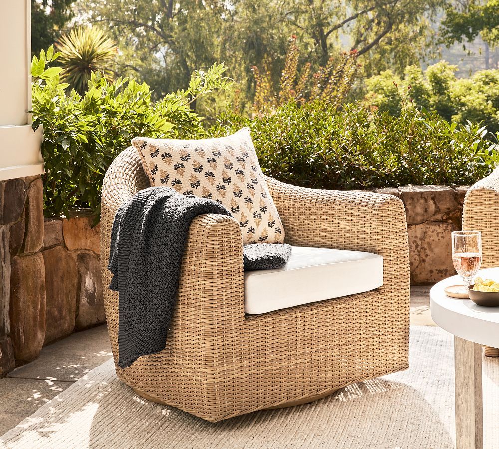 Gideon Swivel Outdoor Lounge Chair | Pottery Barn (US)