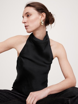 Hammered Satin Cowl-Neck Top | Banana Republic (US)