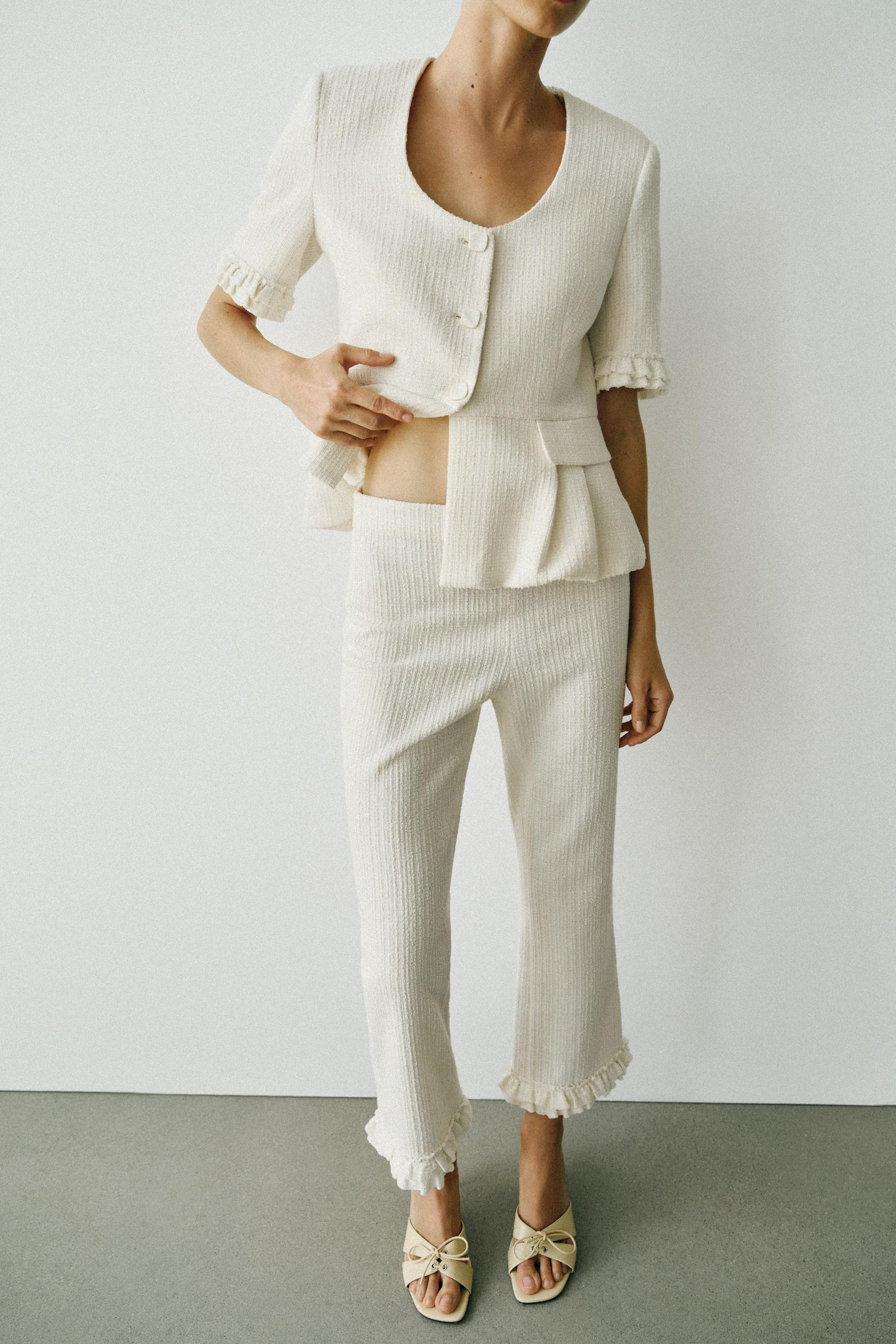 MINI FLARE RUFFLED PANTS | Zara US