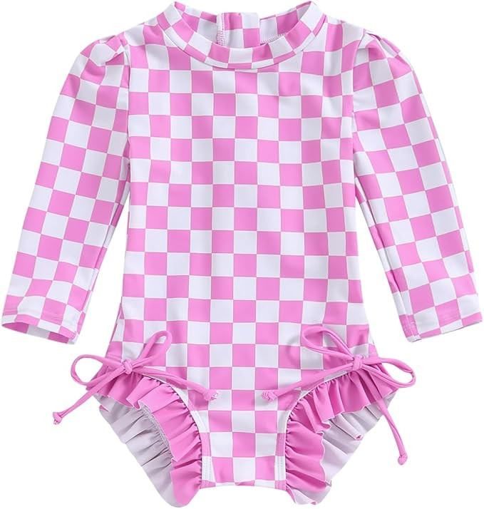 MAYUMMPY Toddler Baby Girls Bikini Beach Swimwear Zipper Swimsuit UPF 50+ Rash Guard One Piece Lo... | Amazon (US)