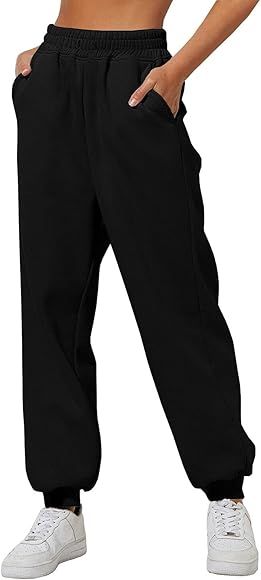 Yovela Womens High Waisted Baggy Sweatpants 2023 Fall Jogger Pants Y2k Trendy Lounge Trousers wit... | Amazon (US)