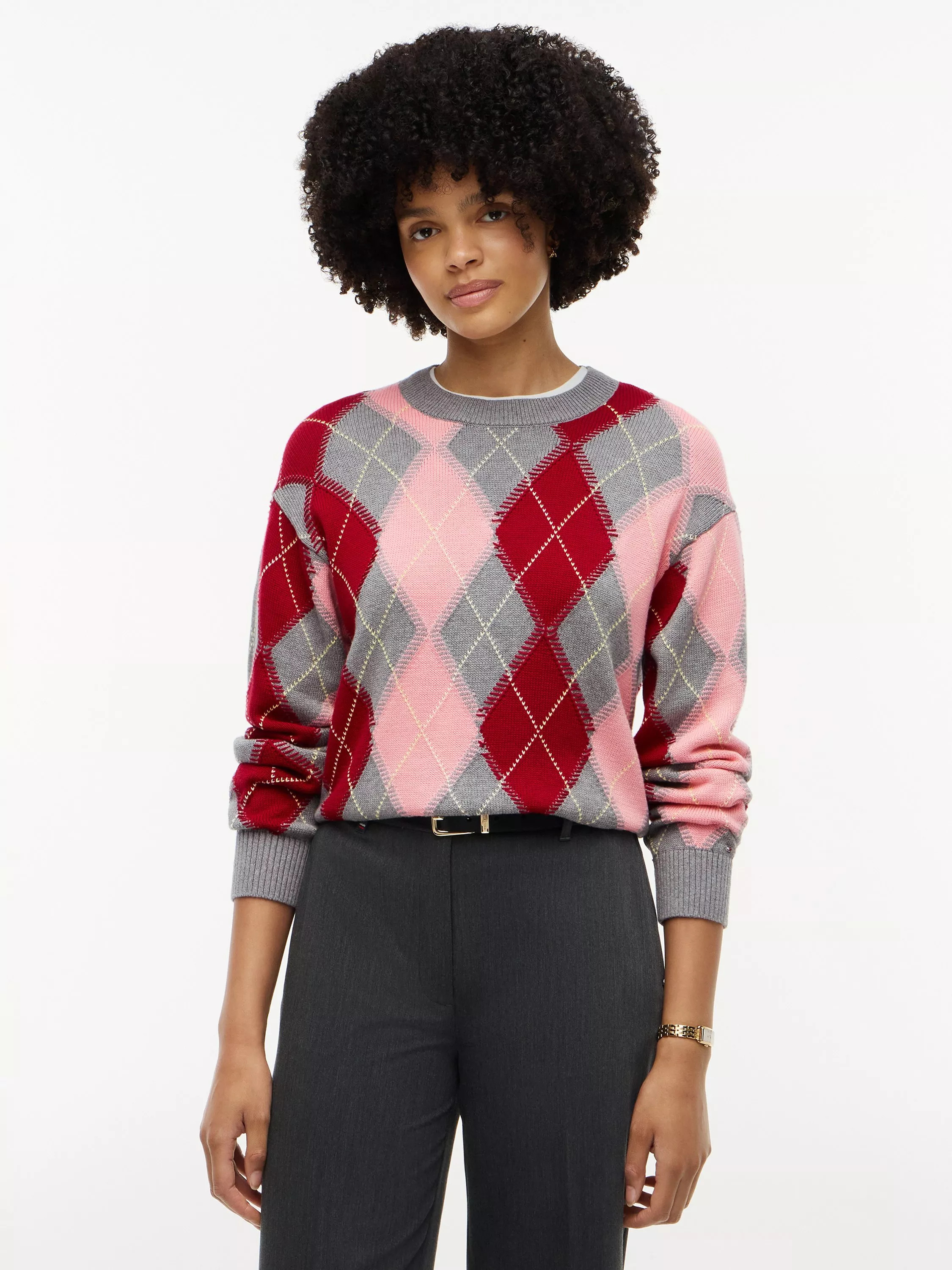 Tommy Hilfiger Argyle Relaxed Crew Neck Jumper | John Lewis (UK)