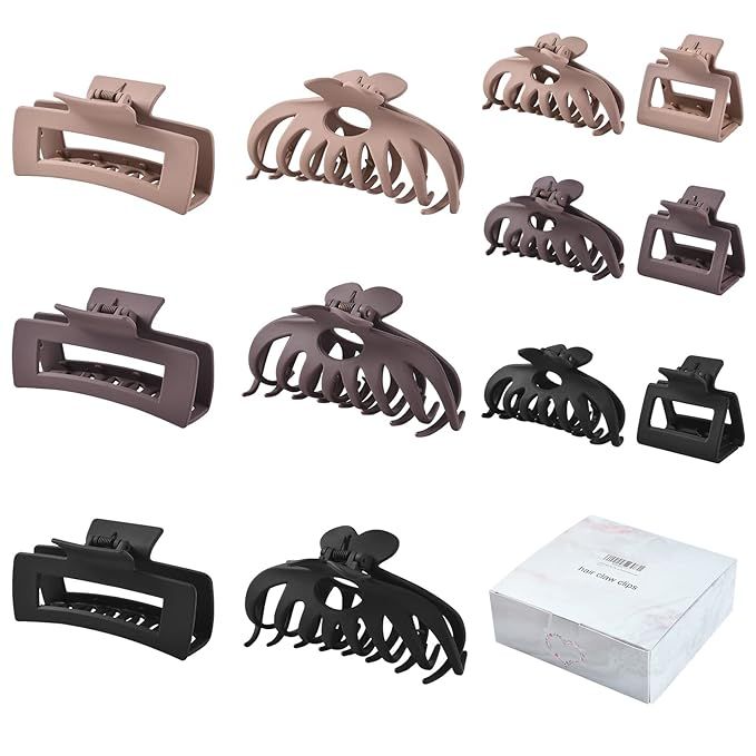 12 Pack Hair Claw Clips include 4.1 inch Large Clip and 2 inch Small Clip Claw Clips for Thick Th... | Amazon (US)