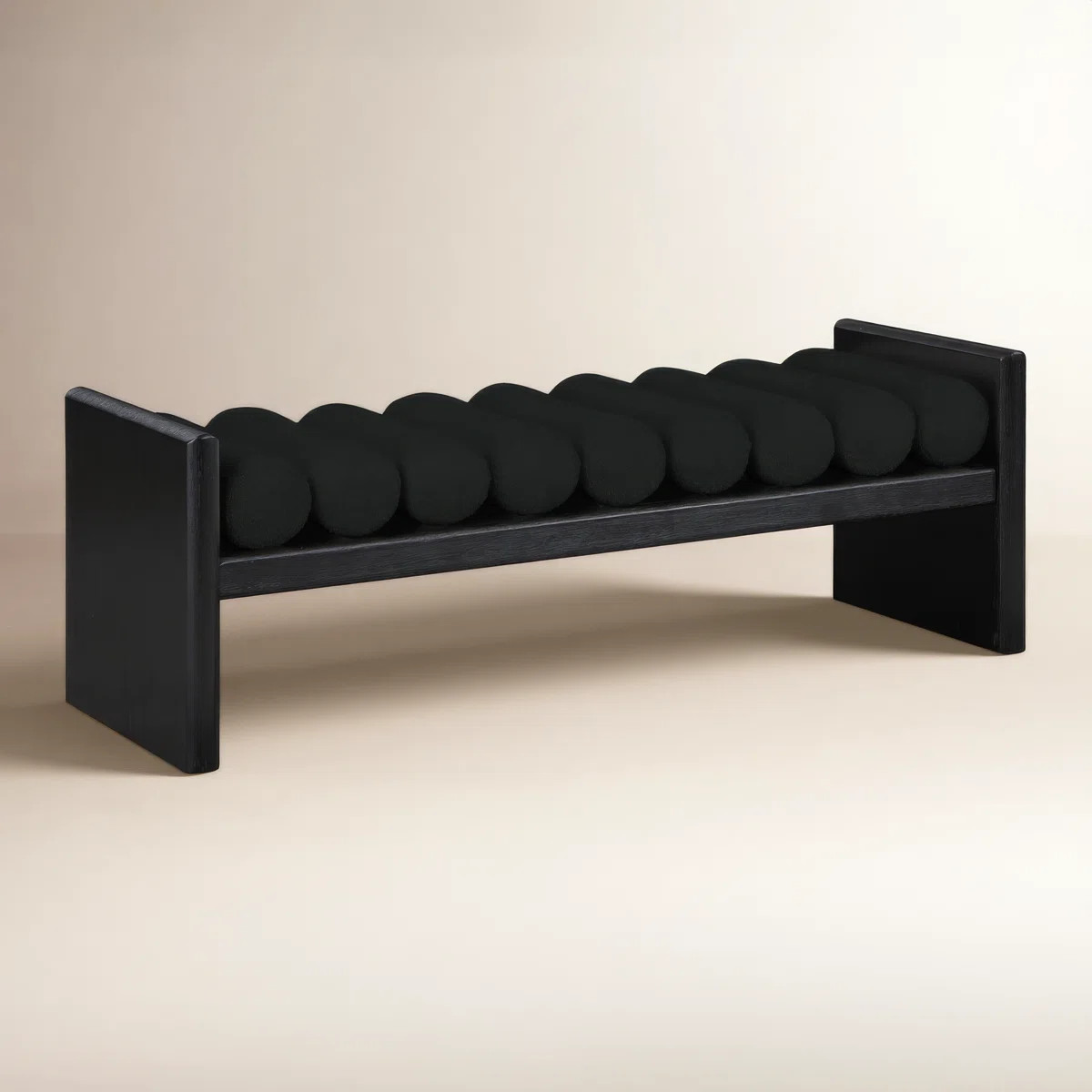 Waverly Boucle Wood Bench | Wayfair North America