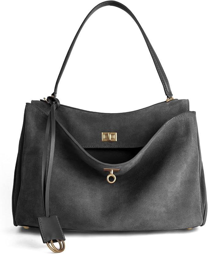 Genuine Leather Tote Bag for Women: Soft Cowhide Shoulder Handbags for Ladies - Satchel Purse for... | Amazon (US)