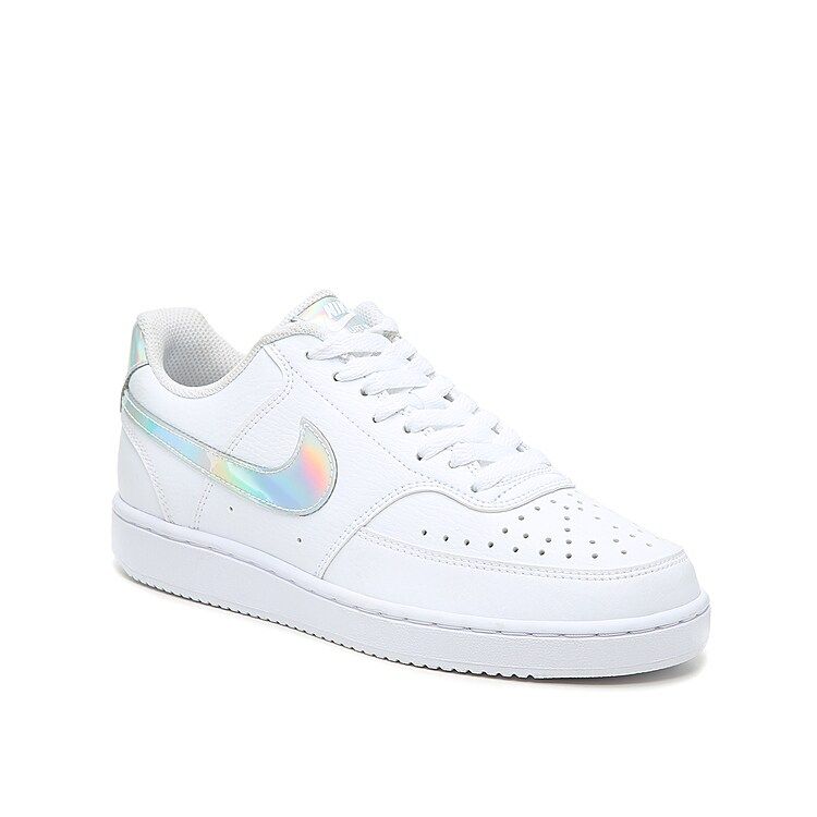 Nike Court Vision Sneaker - Women's - White/Silver Iridescent - Size 7.5 - Court | DSW