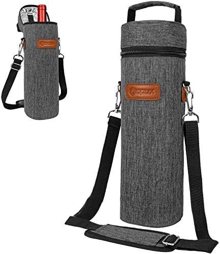 OPUX Single Bottle Wine Tote Bag with Shoulder Strap - Insulated Padded Thermal Wine Carrier Bag ... | Amazon (US)
