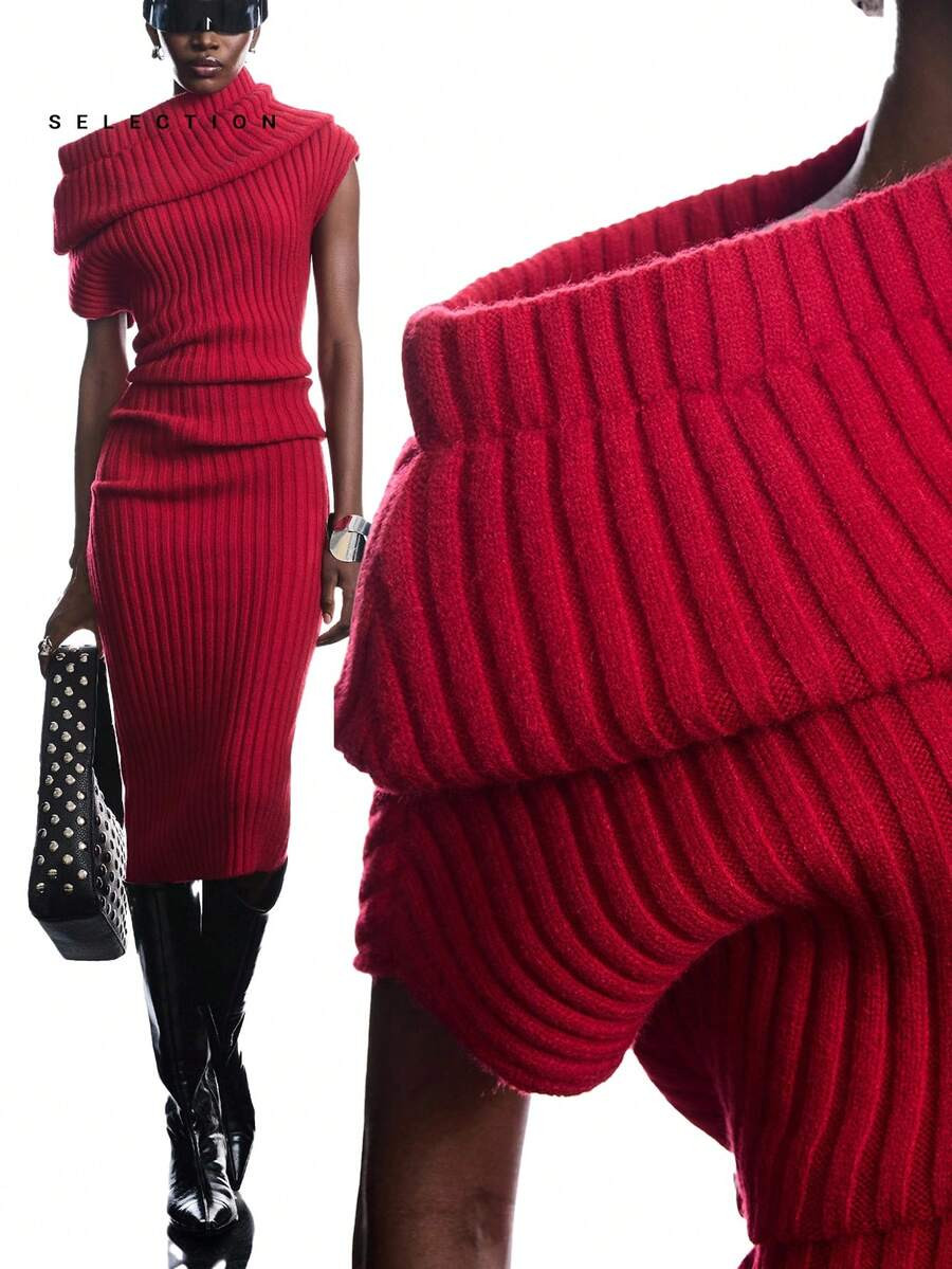 LYSMO SELECTION 2025 New Arrive Fall Winter  Women's Fashionable Elegant Solid Color Asymmetric C... | SHEIN