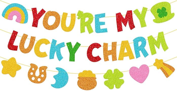 You're My Luck Charm Banner St. Patrick's Day Classroom Bulletin Board Decor Green Shamrock Pot o... | Amazon (US)