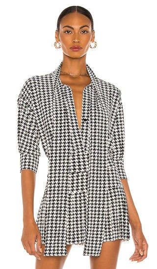 Puff Sleeve Shirt in Large Check | Revolve Clothing (Global)
