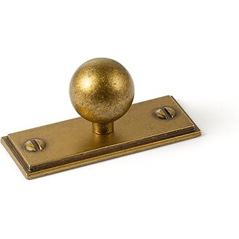 Goo-Ki 1.0''(24mm) Dia Antique Brass Cabinet Knob with Backplate,Retro Zinc Alloy Drawer Knobs,6 ... | Amazon (US)