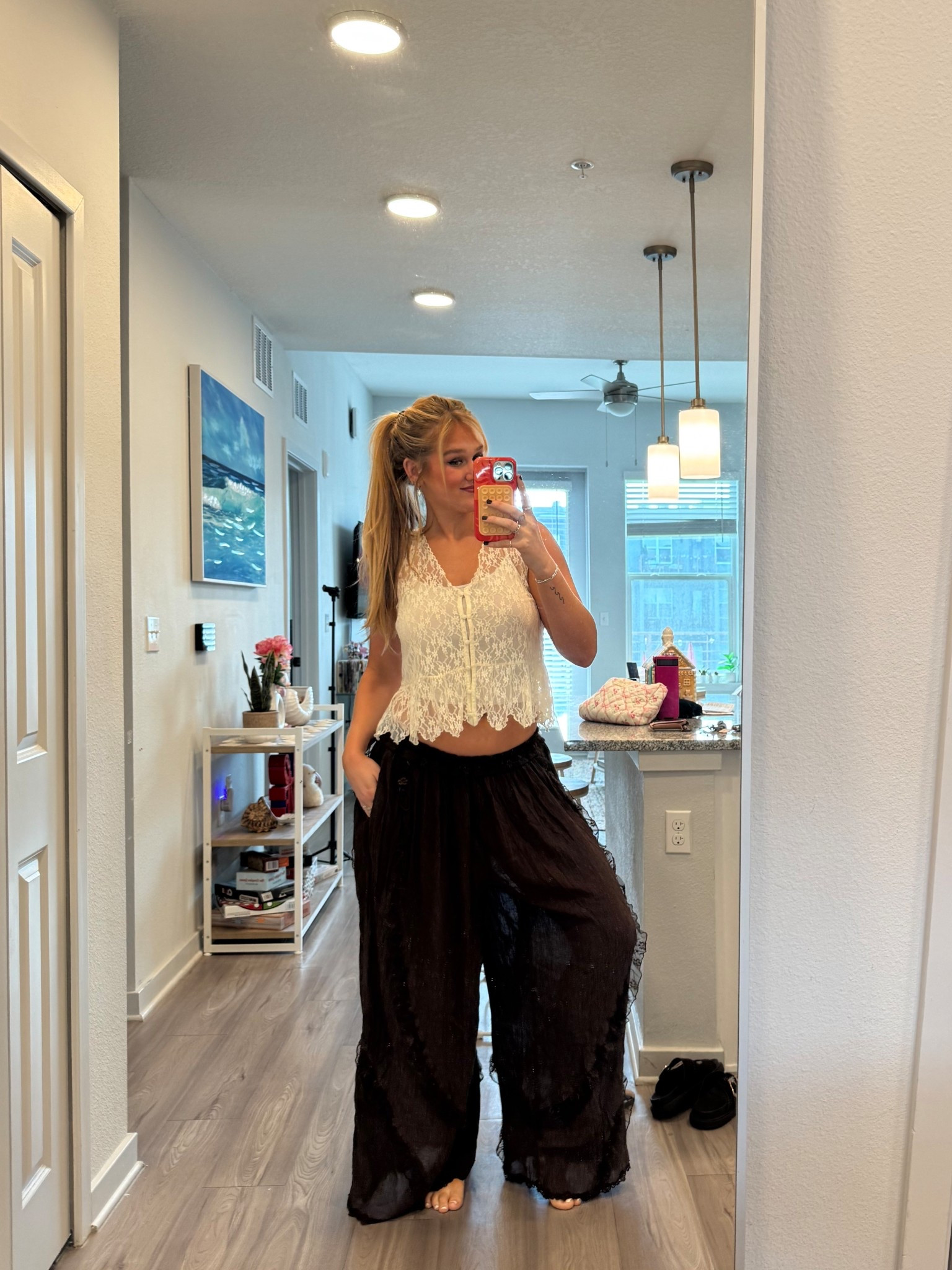 flowy lace boho outfit 🌾✨

*these pants are on the FP sale rn! 

#LTKHoliday #LTKvlog #LTKdayinmylife