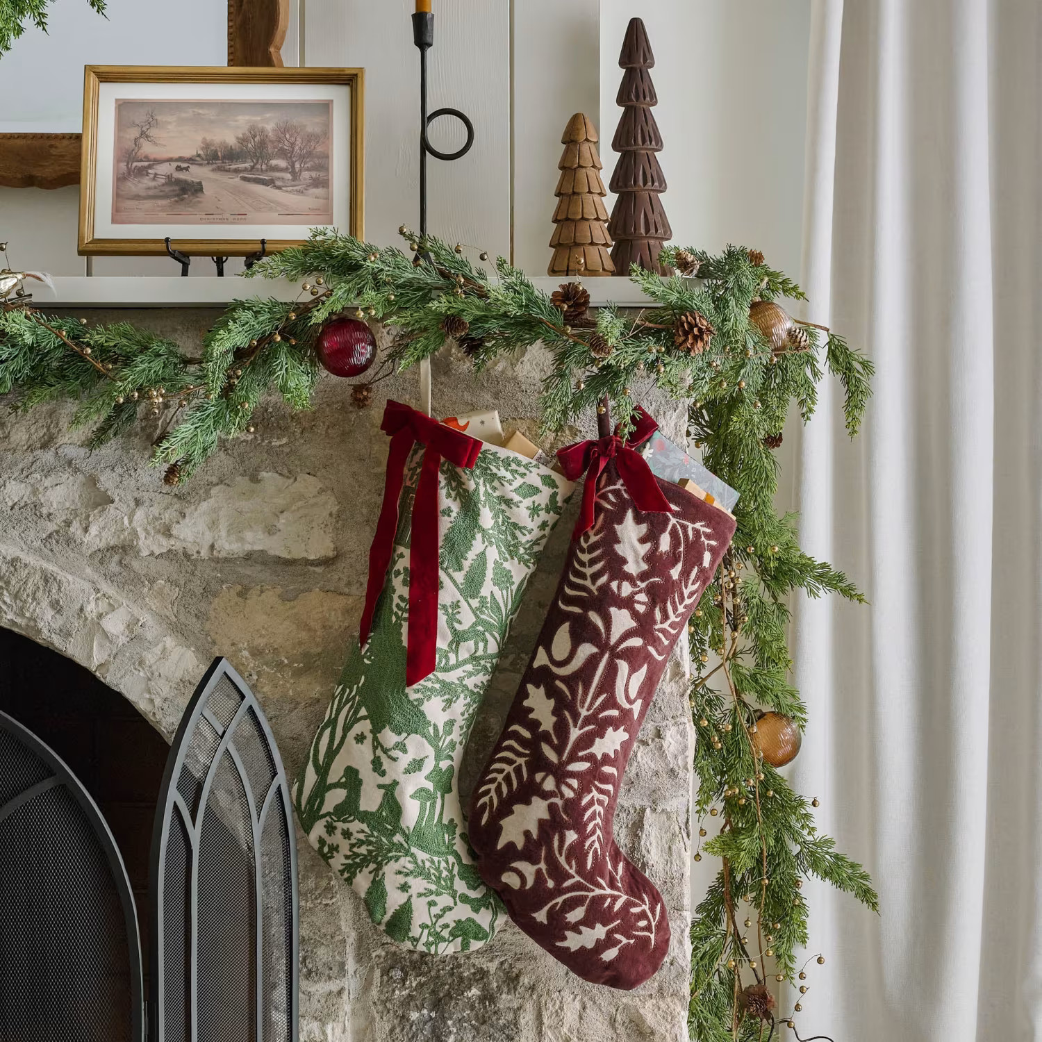 Folklore Embroidered Stocking | Magnolia