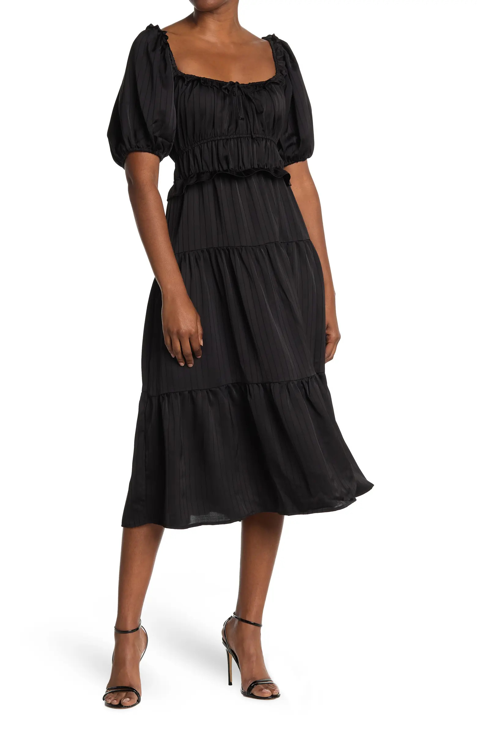 Striped Off-the-Shoulder Tiered Maxi Dress | Nordstrom Rack