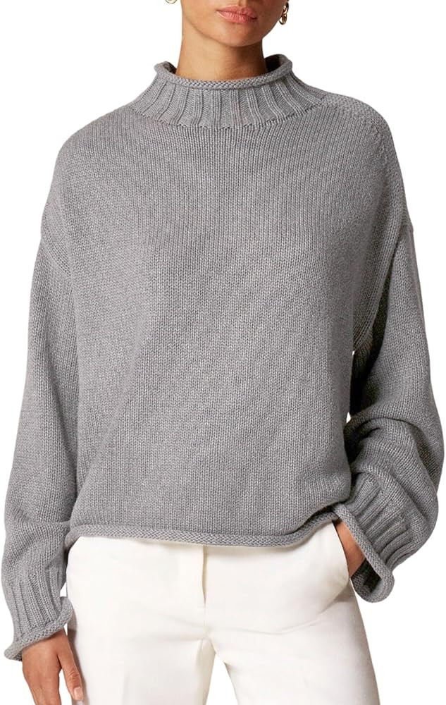 Yimoon Womens Oversized Rollneck Sweater Casual Cable Knit Long Sleeve Chunky Pullover Sweater Fa... | Amazon (US)