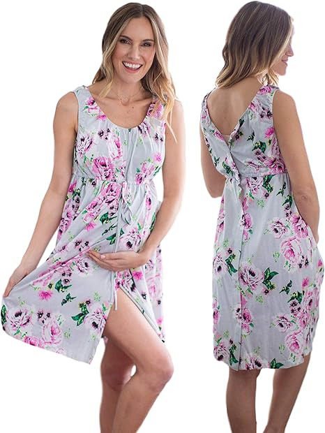 Baby Be Mine 3 in 1 Labor/Delivery/Nursing Hospital Gown Maternity, Hospital Bag Must Have | Amazon (US)