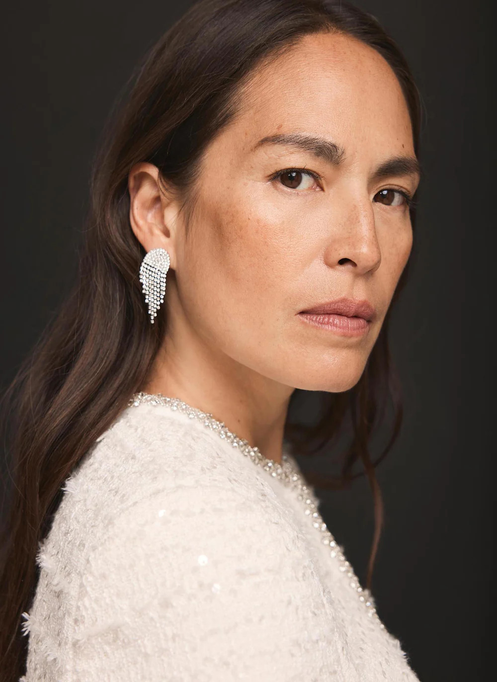 Silver Tone Crystal Fringe Earrings | Mint Velvet