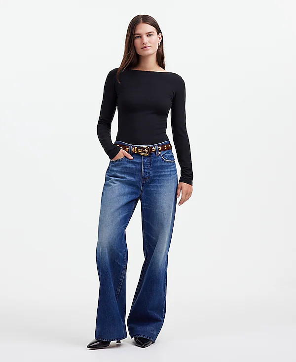 Long-Sleeve Scoopback Tee | Madewell | Madewell