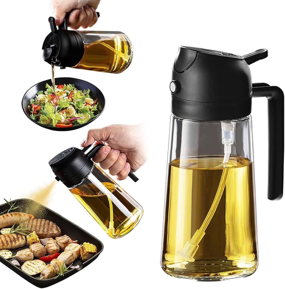 TrendPlain 16oz/470ml Olive Oil Sprayer for Cooking - 2 in 1 Olive Oil Dispenser for Kitchen Gadg... | Amazon (US)