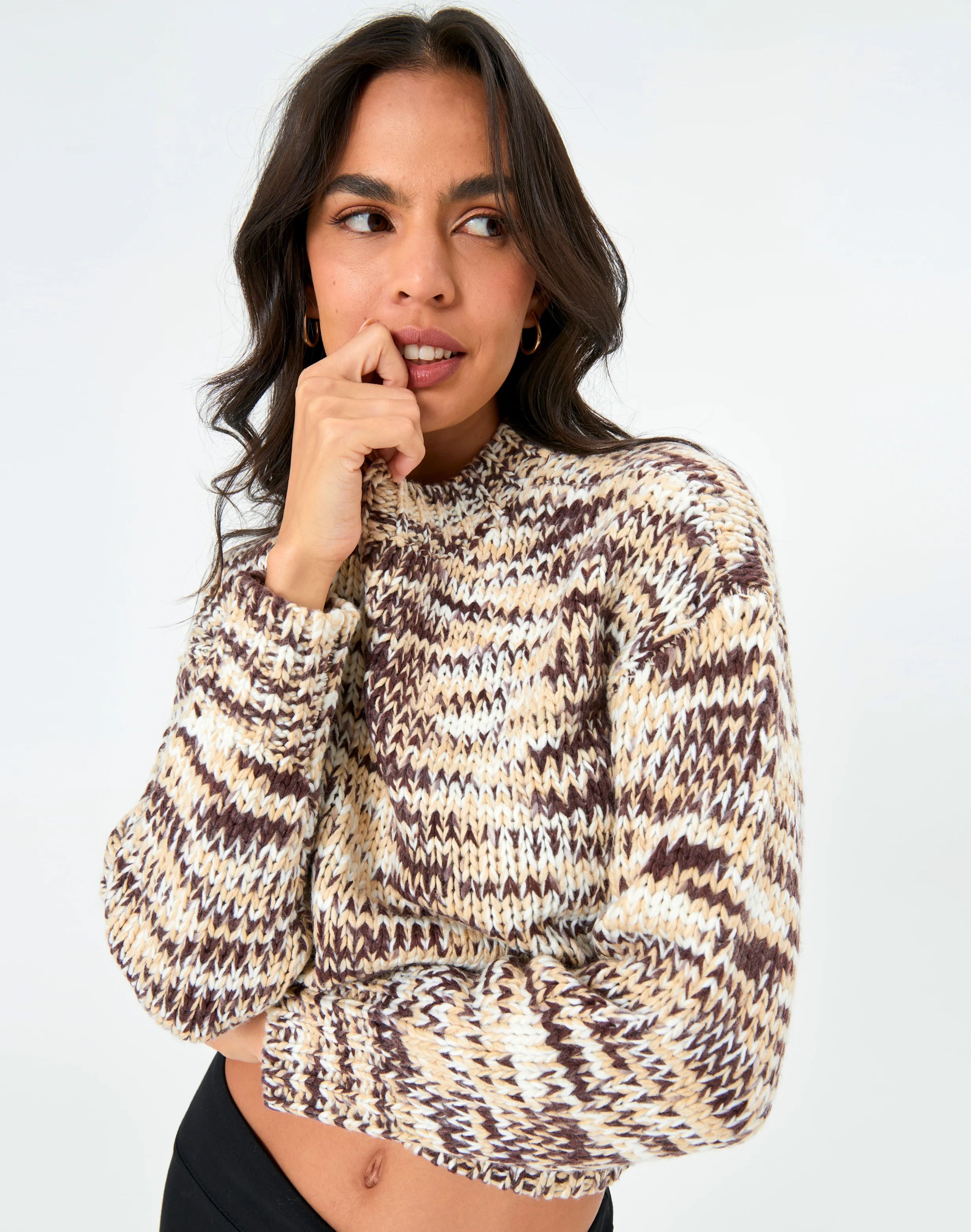 Multi Yarn Long Sleeve Knit Jumper | Glassons (AU & NZ)