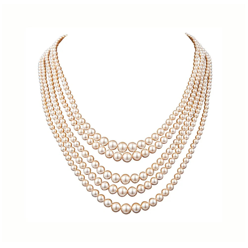 1980s Vintage 5 Strand Faux Pearl Necklace | Susan Caplan