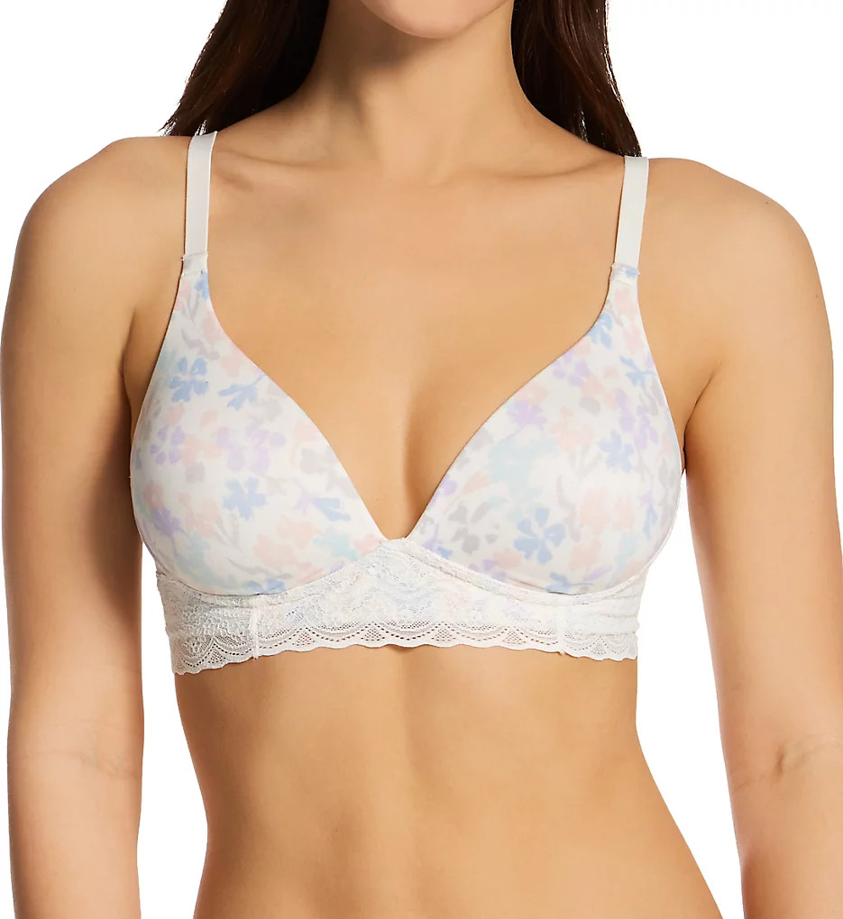 Warner's Women's Cloud 9 Wire Free Triangle Bra in Ivory/Pastel Petals (RO5691A) | Size 40C | HerRoo | HerRoom