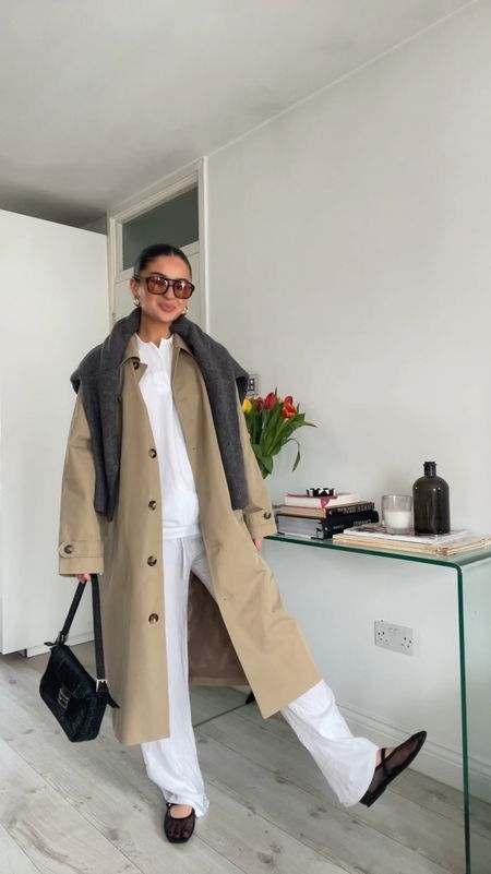 10/30 days of spring outfits 

Trench: primark size 10 
Polo: Lacoste 
Jumper: asos (old) similar on Abercrombie 
Linen trousers & mesh shoes: pull and bear 
Fendi baguette vintage 
Sunnies vehla 

#LTKeurope #LTKworkwear #LTKstyletip