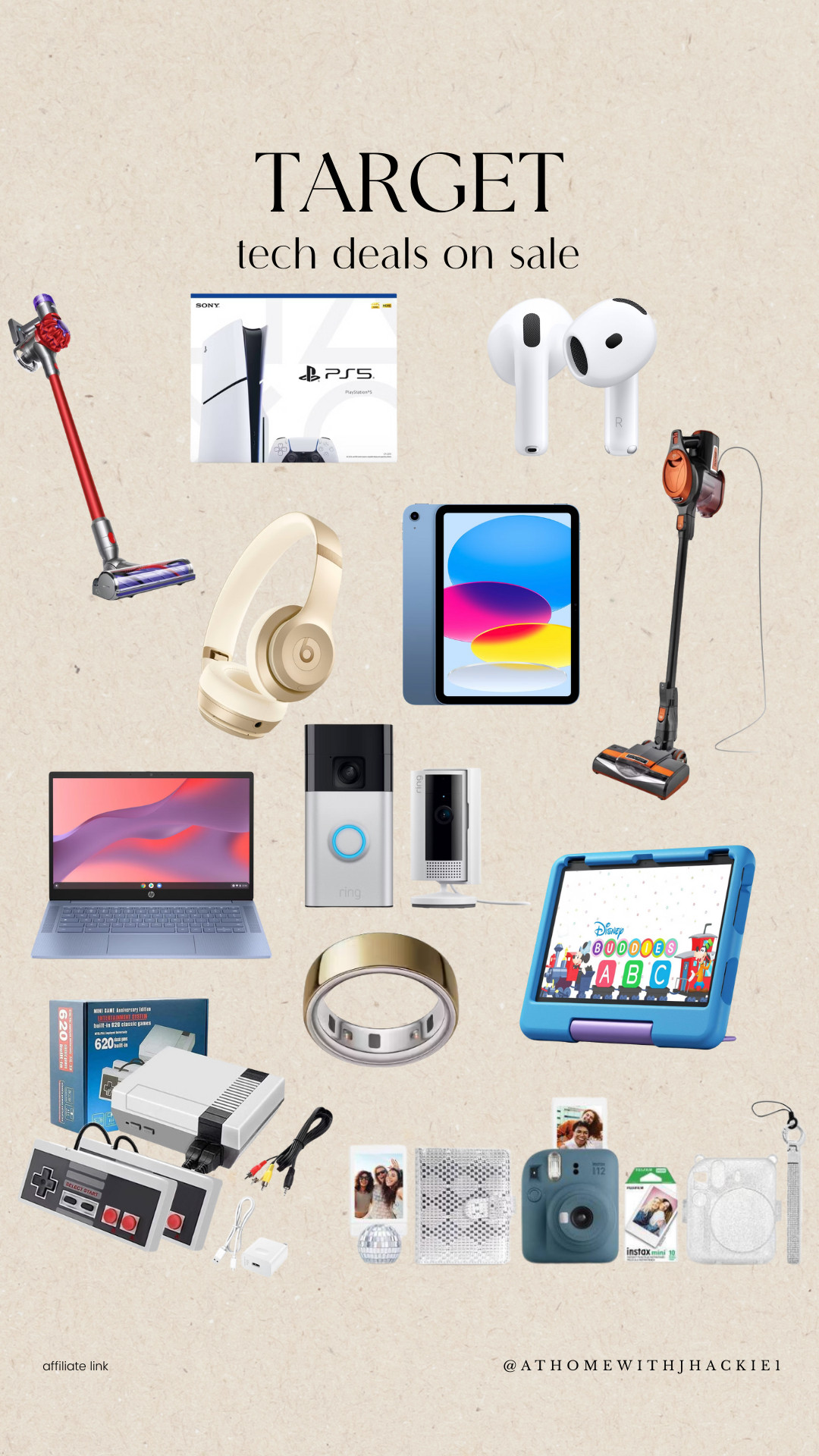 Target tech deals, black friday tech sales, holiday tech gifts, target electronics sale, ps5 sale target, apple airpods deal, beats headphones sale, ring doorbell target, kids fire tablet, target laptop deals, dyson vacuum sale, shark vacuum sale, retro game console, affordable tech gifts, tech gift ideas, jhackie tech favorites 

 

#LTKCyberWeek #LTKGiftGuide #LTKHoliday