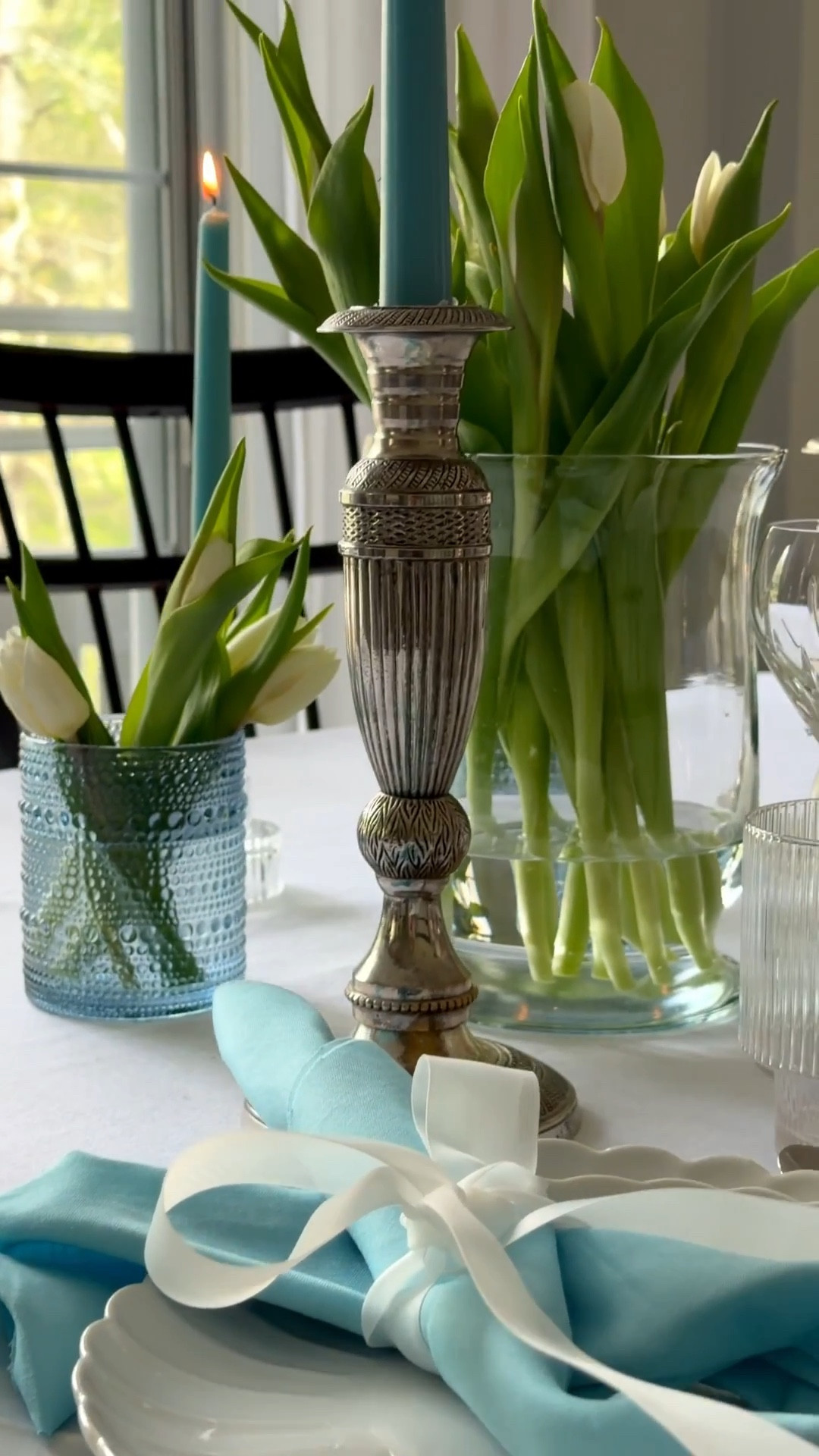 Soft blues, crisp whites, Easter light 🤍🩵🐇!

#easter #spring #tablescape #home #decor #interiors 

#LTKOver40 #LTKHome #LTKSeasonal