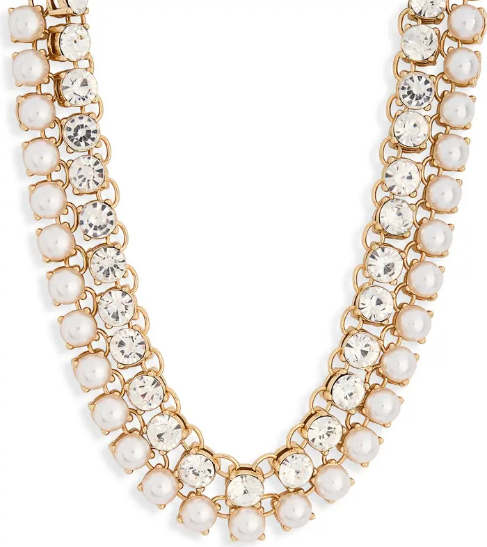Kenneth Jay Lane Set of 2 Crystal & Faux Pearl Necklaces | Nordstromrack | Nordstrom Rack